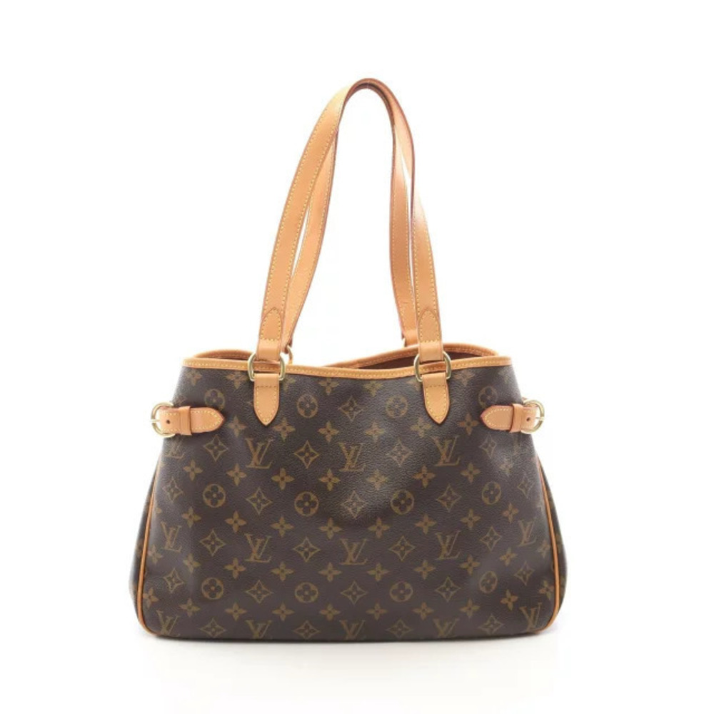 Louis Vuitton Batignolles Horizontal Shoulder Bag Canvas Leather Monogram Brown